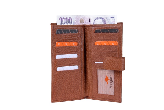 detail peněženka dlouhá,šekové pouzdro