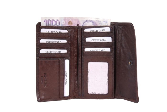 detail kožená dámská peněženka zip