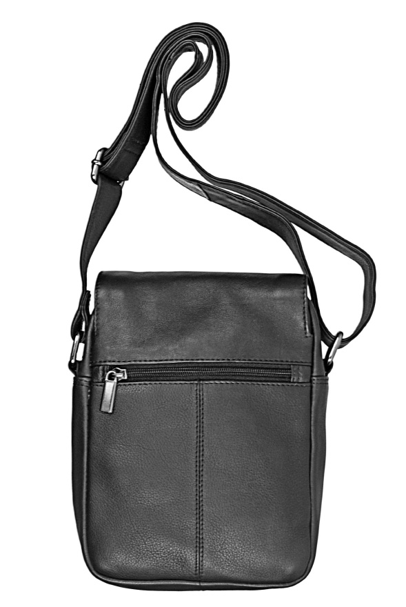 detail Kožená taška přes rameno, klopa a zip