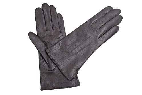Kožené dámské rukavice, perforované