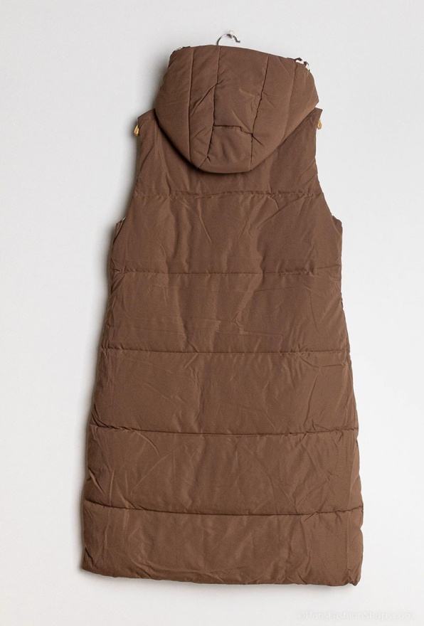 detail Dámská oboustranná delší vesta s kapucí