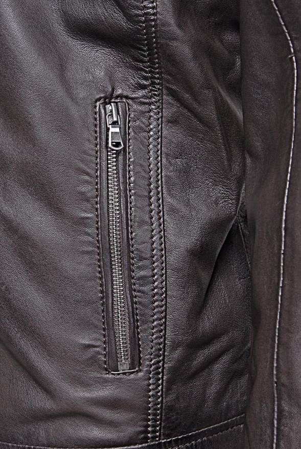 detail kožená pánská bunda