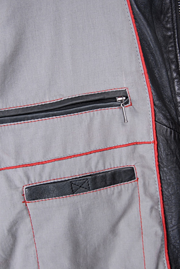 detail Kožená pánská bunda, límec