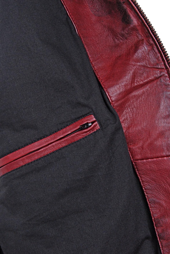 detail Kožená pánská bunda