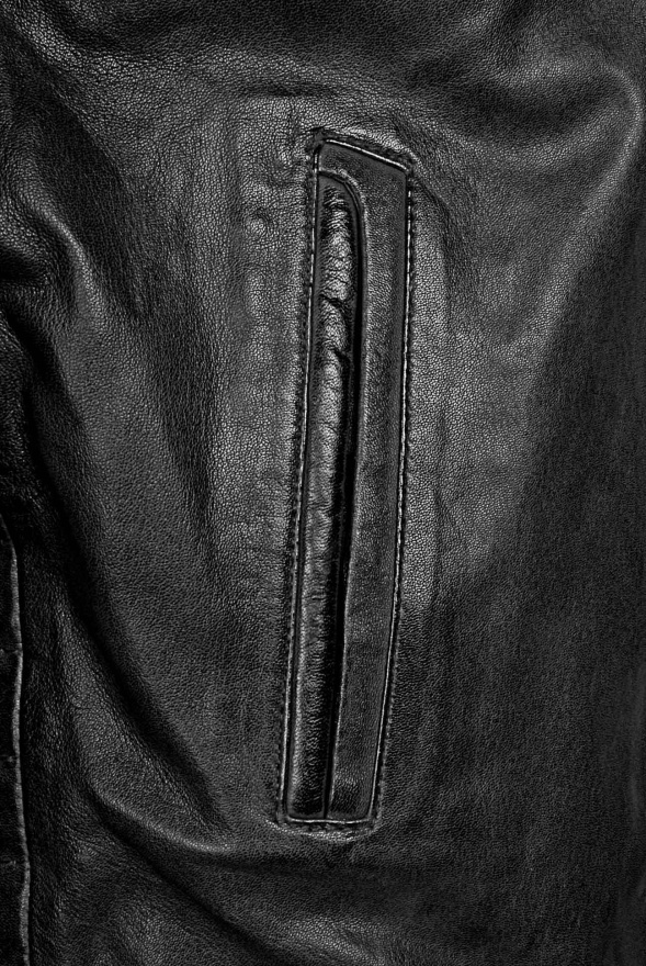 detail Kožená pánská bunda, větší velikost