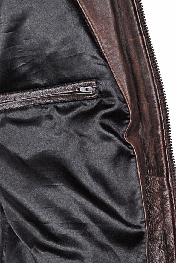detail Dámská delší kožená bunda