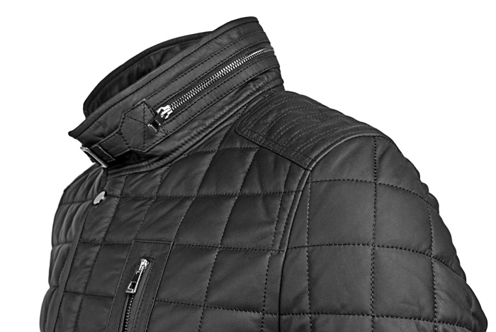 detail Pánská kožená zimní bunda, větší velikost
