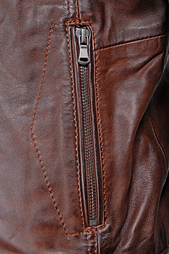 detail Pánská kožená bunda, VĚTŠÍ VELIKOST