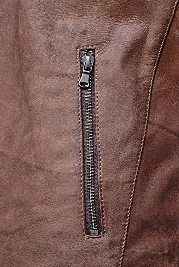 detail Kožená pánská bunda