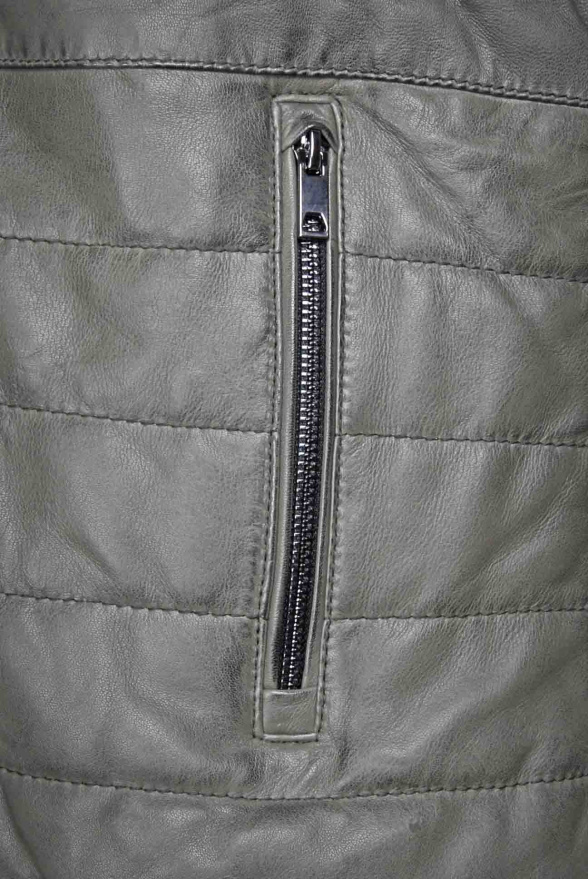 detail Pánská zimní kožená bunda