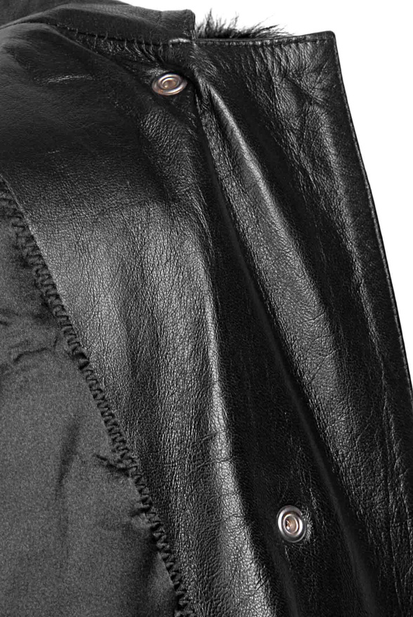 detail kožené dámské paleto