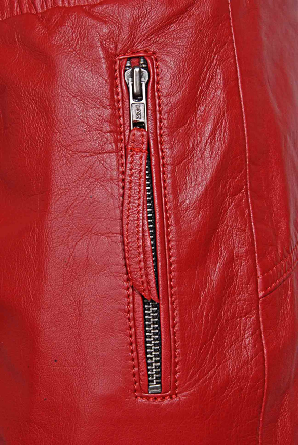 detail Kožené dámské kalhoty, pas na gumu