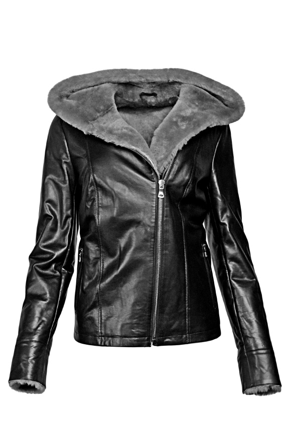 detail Dámská luxusní bunda s kapucí
