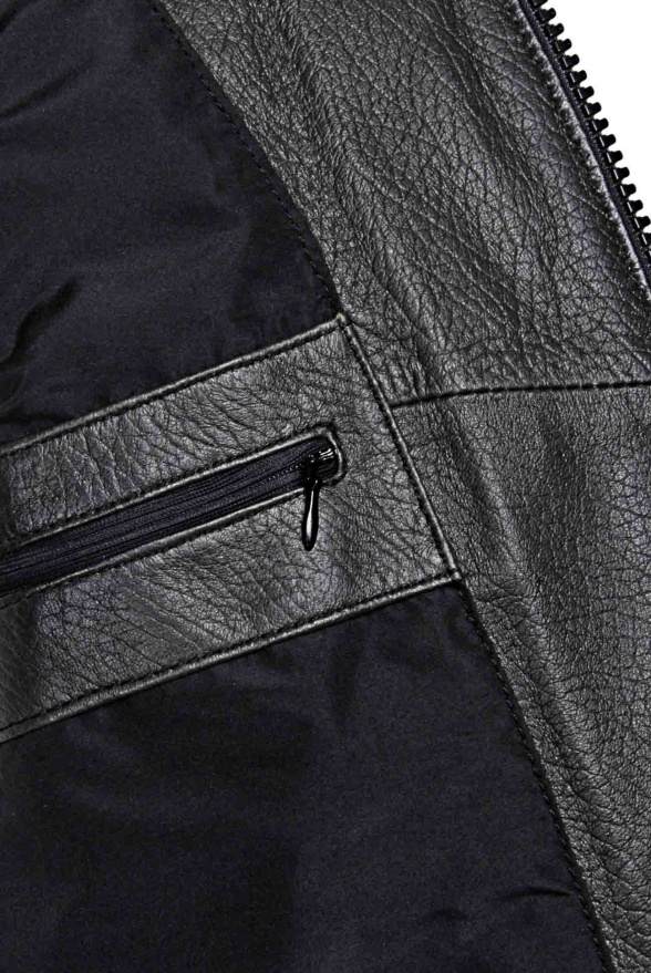 detail Kožená pánská zimní bunda