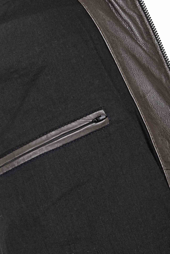 detail Kožená pánská zimní bunda prošívaná