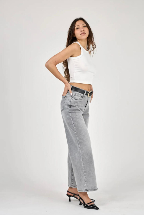 detail Dámské CULOTTE džíny s opaskem
