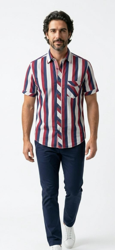 detail Pánská košile SLIM FIT kr. rukáv