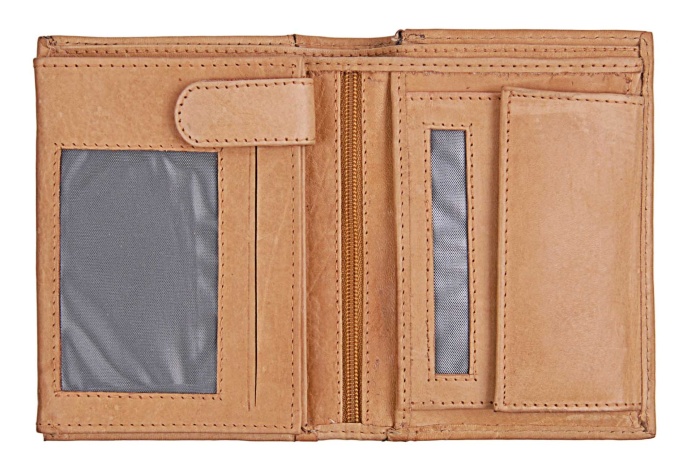 detail kožená peněženka vysoká