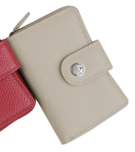Kožená dámská peněženka s upínkou na zip