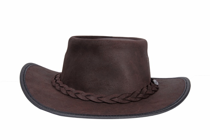 detail Kožený klobouk