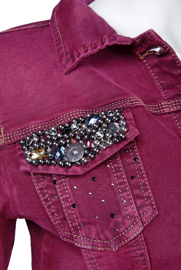 detail dámská jeans bunda