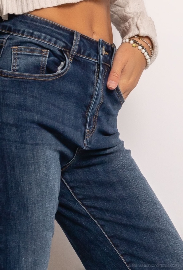detail Džíny široké nohavice, vysoký sed