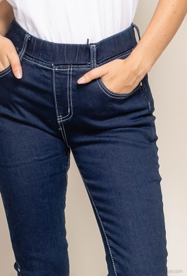 detail Džínové kalhoty na gumu