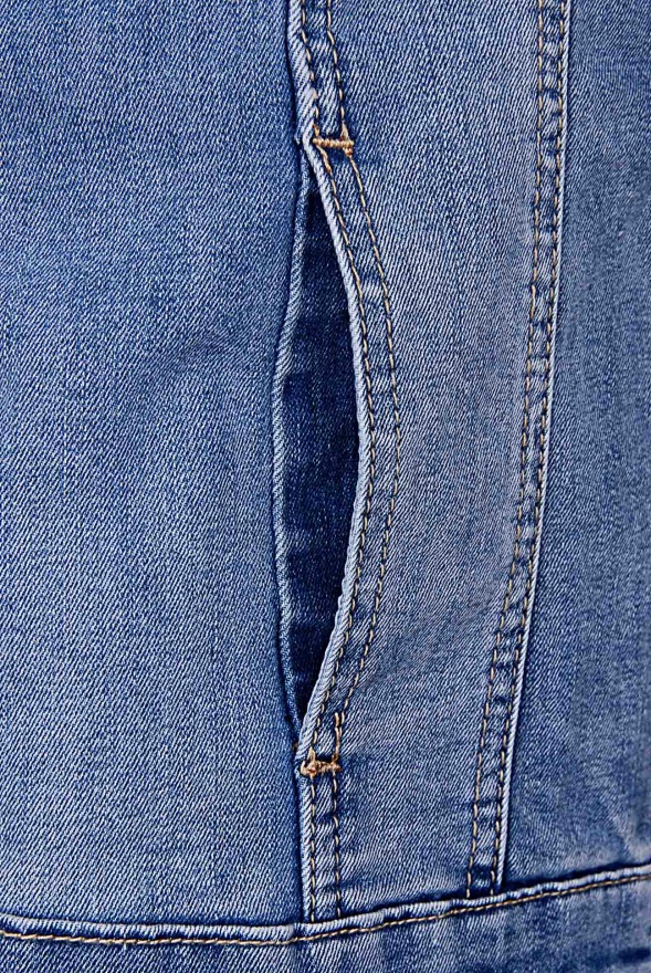 detail Džínová bunda bez límce