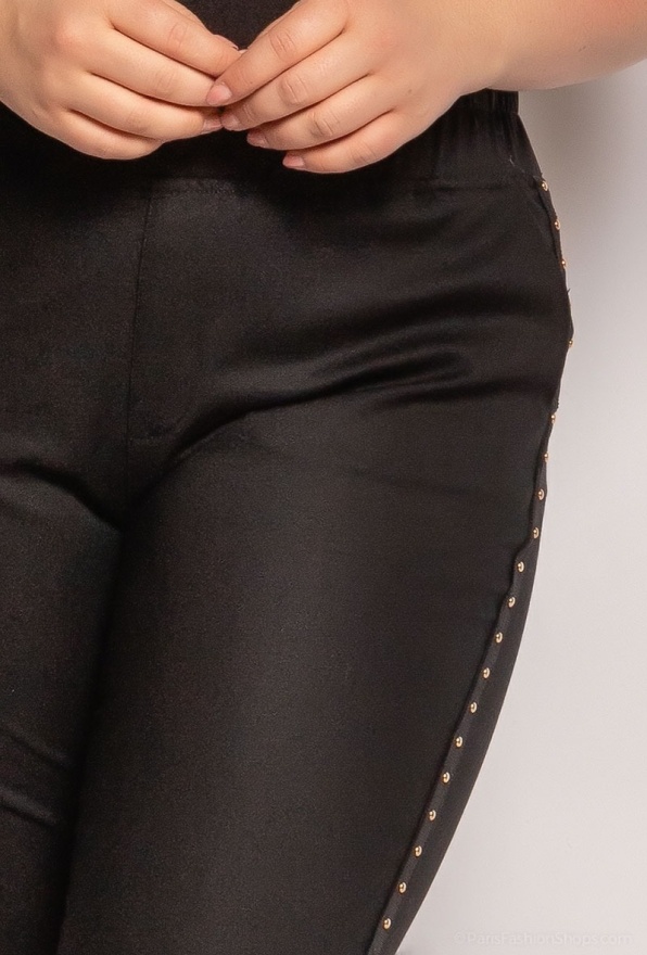 detail Kalhoty na gumu s ozdobným lampasem