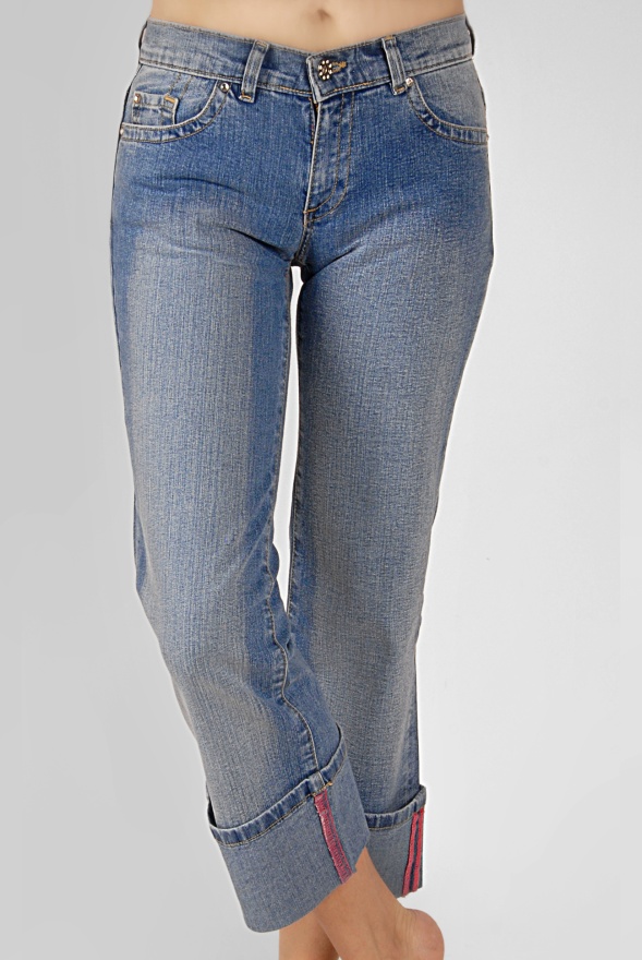 detail Papion capri jeans