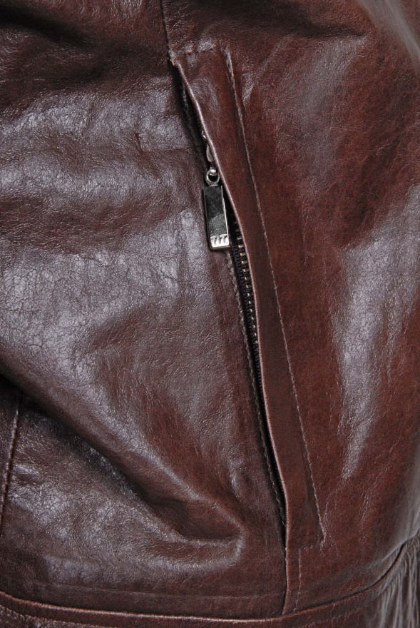 detail kožená pánská bunda, odep. fleace kap.