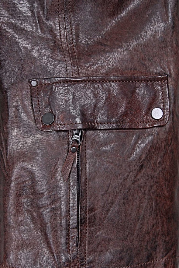 detail kožená bunda delší,kapsy