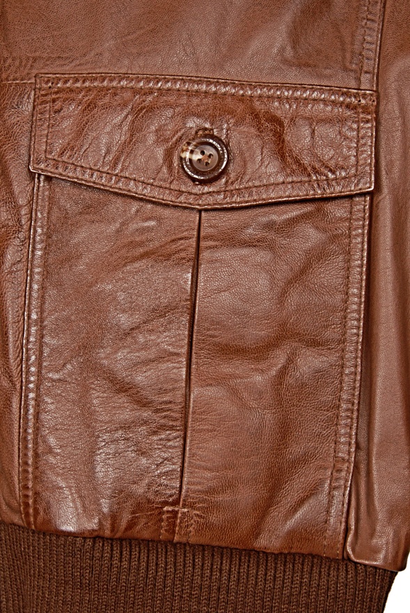 detail kožený pánský bluson - v průběhu nošení se může změnit odstín, získává patinu