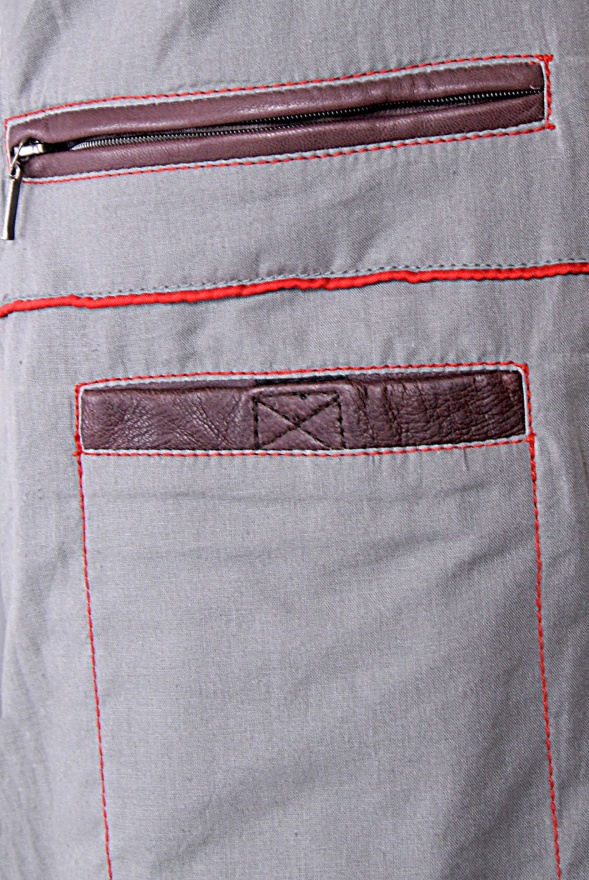 detail Kožená pánská bunda, límec
