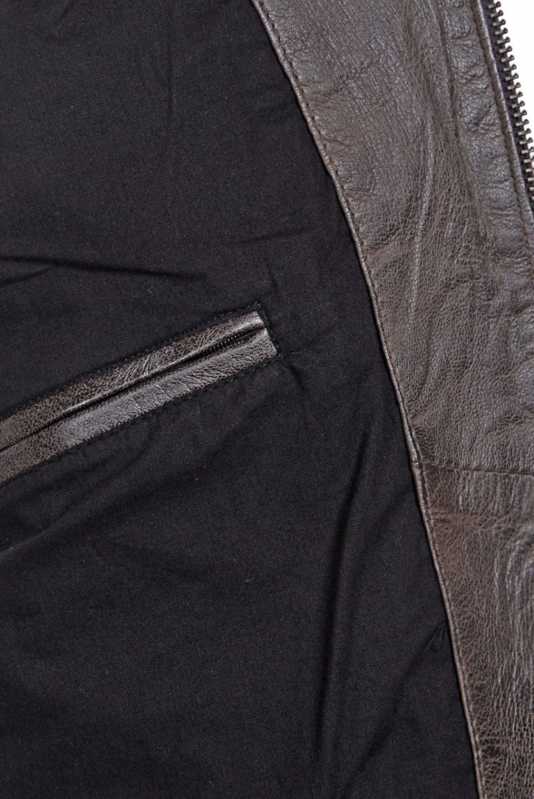 detail Kožená pánská bunda, prodloužený rukáv