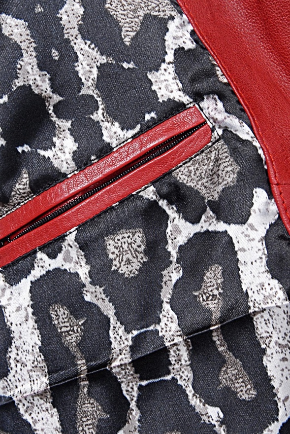 detail Kožená dámská bunda, VĚTŠÍ VELIKOST
