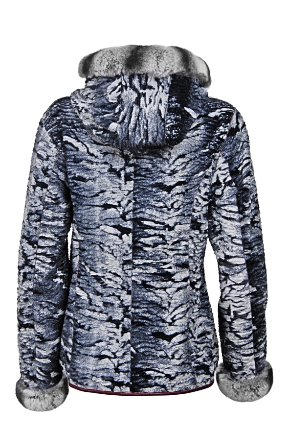 detail Oboustranná dámská kožená bunda s kapucí