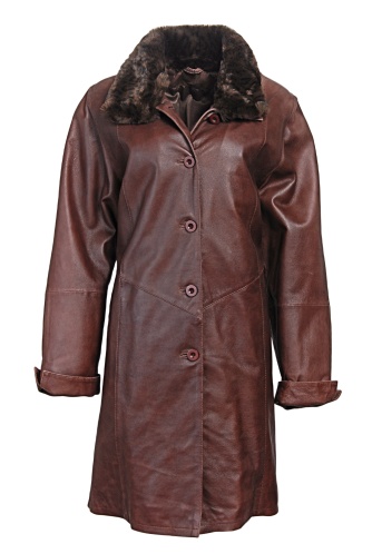 SLEVA-FLEKY kožený kabát