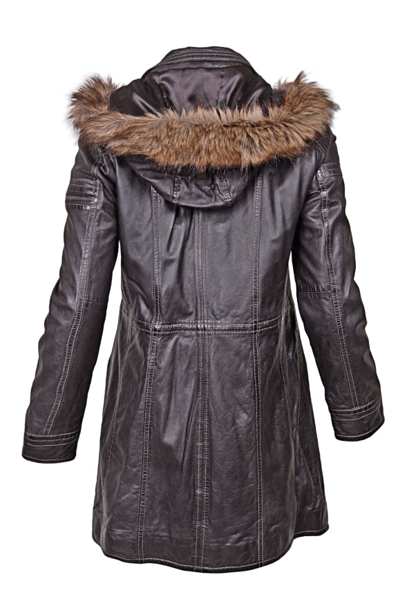 detail kožený dámský kabátek