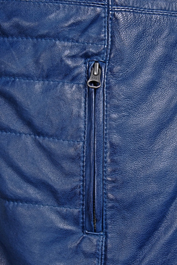 detail Dámský kožený kabátek s pravou kožešinou