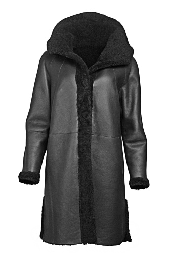 Oboustranný dámský kabát, pravá beranní kožešina