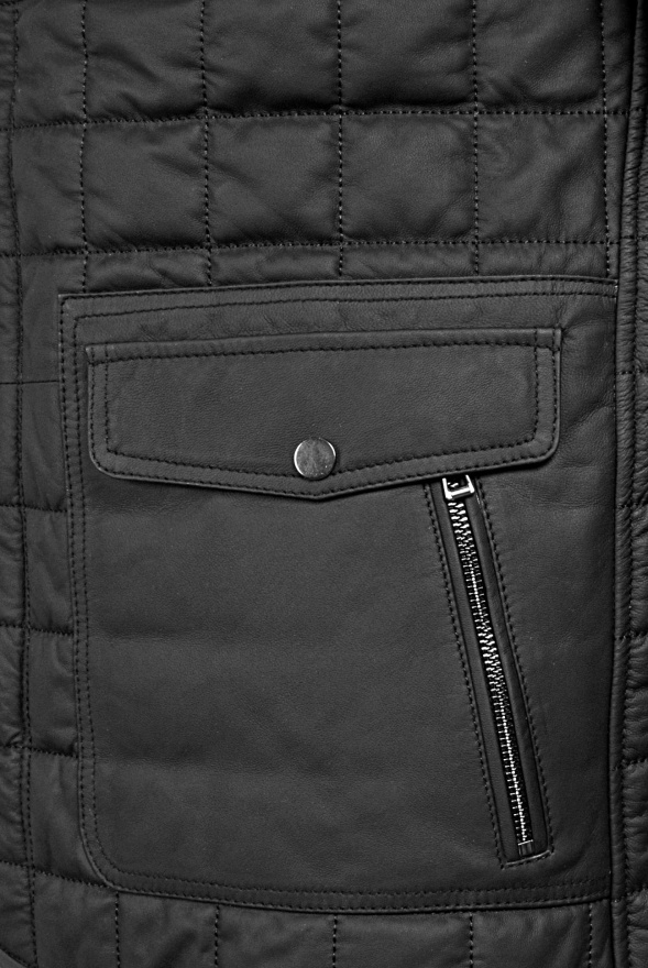 detail Pánská kožená zimní bunda, větší velikost